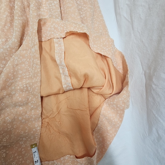 Vtg 1960s Handmade Dress Peach Eyelet Lace Lined Prarie Modern Heritage - Picture 4 of 4